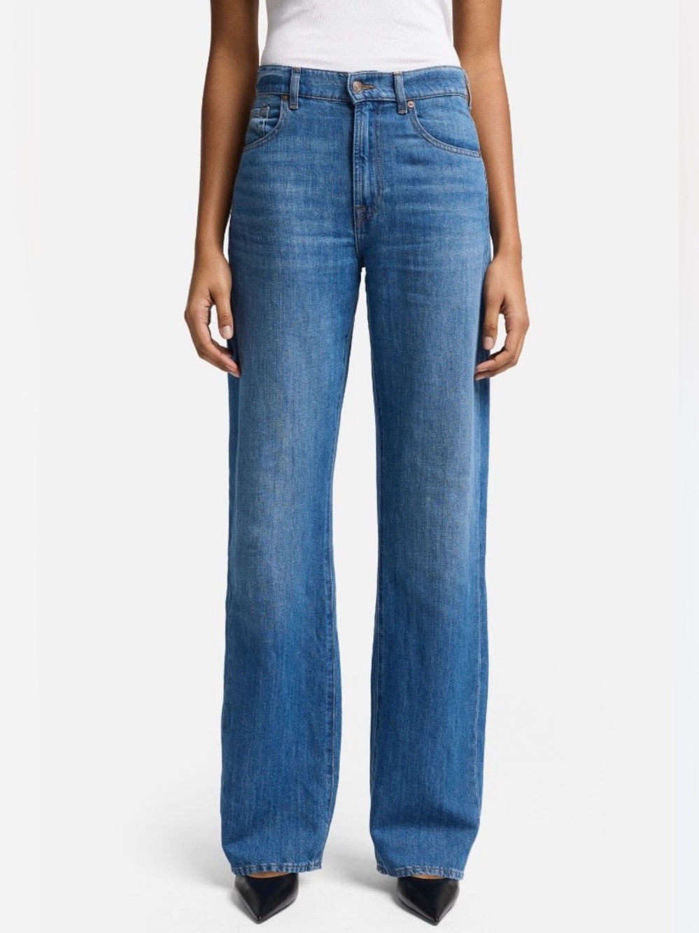 NEW 7 For All Mankind Tess Linen Blend Phoenix Trouser Relaxed Fit Jeans size 29